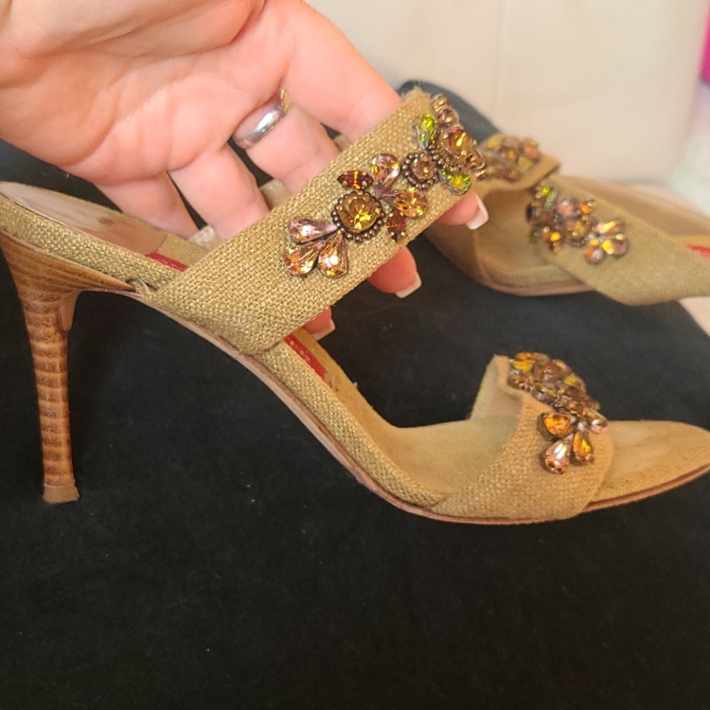 Andrea Pfister Couture Czech crystals shoes Sz 8